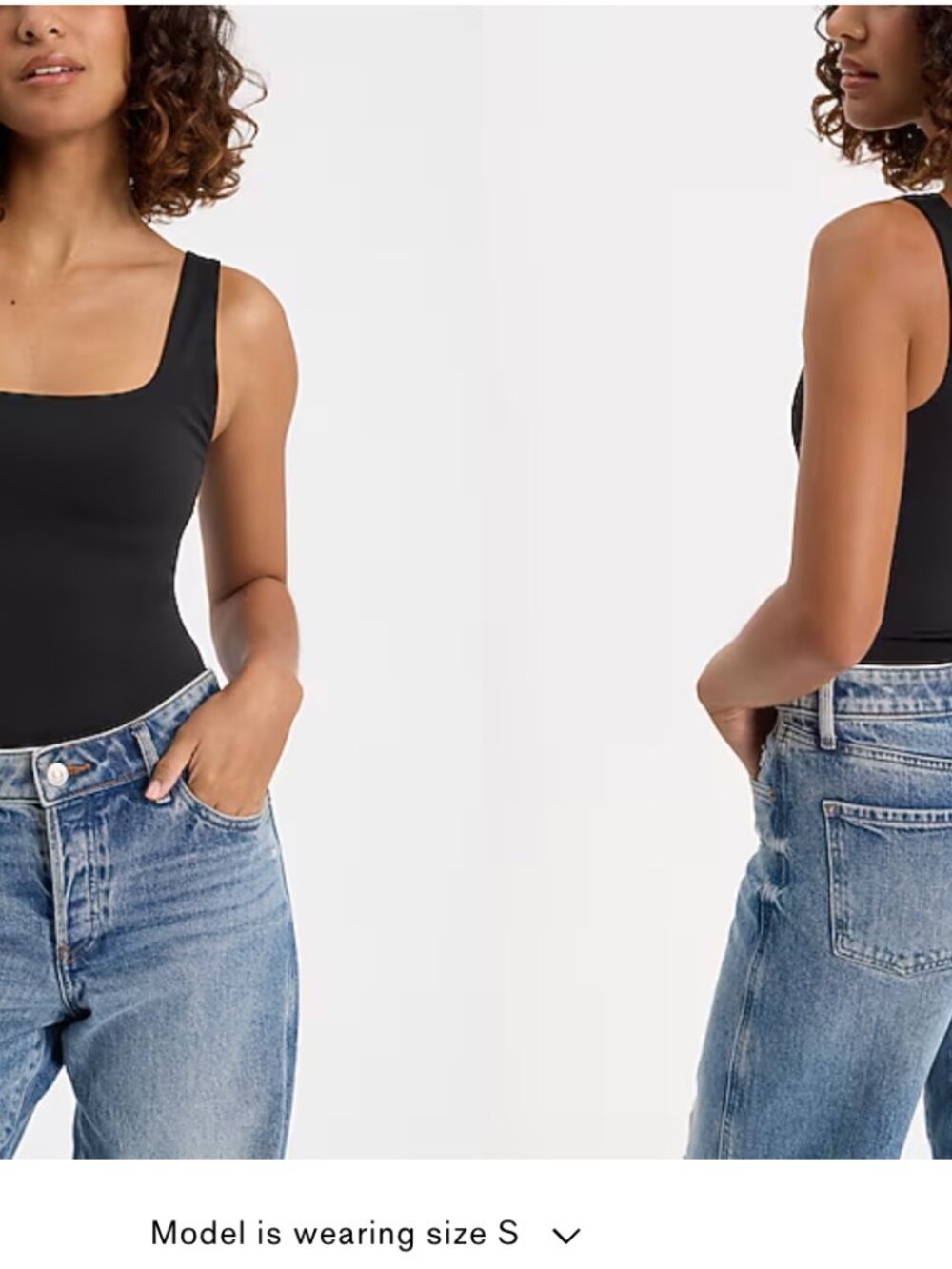 BLACK ONLY Express Body Contour Tanks, Size S